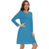 imageWiWi Womens Viscose from Bamboo Nightgowns Long Sleeve Crewneck Sleepshirts Casual Loose Gown Soft Sleep Shirt SXXLAteal Blue