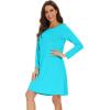 imageWiWi Womens Viscose from Bamboo Nightgowns Long Sleeve Crewneck Sleepshirts Casual Loose Gown Soft Sleep Shirt SXXLAturquoise