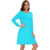 imageWiWi Womens Viscose from Bamboo Nightgowns Long Sleeve Crewneck Sleepshirts Casual Loose Gown Soft Sleep Shirt SXXLAturquoise