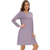imageWiWi Womens Viscose from Bamboo Nightgowns Long Sleeve Crewneck Sleepshirts Casual Loose Gown Soft Sleep Shirt SXXLAviolet
