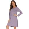 imageWiWi Womens Viscose from Bamboo Nightgowns Long Sleeve Crewneck Sleepshirts Casual Loose Gown Soft Sleep Shirt SXXLAviolet