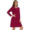 imageWiWi Womens Viscose from Bamboo Nightgowns Long Sleeve Crewneck Sleepshirts Casual Loose Gown Soft Sleep Shirt SXXLAwine
