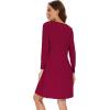 imageWiWi Womens Viscose from Bamboo Nightgowns Long Sleeve Crewneck Sleepshirts Casual Loose Gown Soft Sleep Shirt SXXLAwine