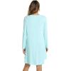 imageWiWi Womens Viscose from Bamboo Nightgowns Long Sleeve Crewneck Sleepshirts Casual Loose Gown Soft Sleep Shirt SXXLBaqua