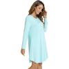 imageWiWi Womens Viscose from Bamboo Nightgowns Long Sleeve Crewneck Sleepshirts Casual Loose Gown Soft Sleep Shirt SXXLBaqua