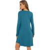 imageWiWi Womens Viscose from Bamboo Nightgowns Long Sleeve Crewneck Sleepshirts Casual Loose Gown Soft Sleep Shirt SXXLBdark Teal