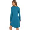imageWiWi Womens Viscose from Bamboo Nightgowns Long Sleeve Crewneck Sleepshirts Casual Loose Gown Soft Sleep Shirt SXXLBteal Blue