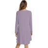 imageWiWi Womens Viscose from Bamboo Nightgowns Long Sleeve Crewneck Sleepshirts Casual Loose Gown Soft Sleep Shirt SXXLBviolet