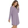 imageWiWi Womens Viscose from Bamboo Nightgowns Long Sleeve Crewneck Sleepshirts Casual Loose Gown Soft Sleep Shirt SXXLBviolet