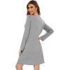 imageWiWi Womens Viscose from Bamboo Nightgowns Long Sleeve Crewneck Sleepshirts Casual Loose Gown Soft Sleep Shirt SXXLCheather Grey