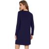 imageWiWi Womens Viscose from Bamboo Nightgowns Long Sleeve Crewneck Sleepshirts Casual Loose Gown Soft Sleep Shirt SXXLCnavy