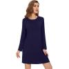 imageWiWi Womens Viscose from Bamboo Nightgowns Long Sleeve Crewneck Sleepshirts Casual Loose Gown Soft Sleep Shirt SXXLCnavy