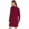 imageWiWi Womens Viscose from Bamboo Nightgowns Long Sleeve Crewneck Sleepshirts Casual Loose Gown Soft Sleep Shirt SXXLCwine