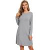 imageWiWi Womens Viscose from Bamboo Nightgowns Long Sleeve Crewneck Sleepshirts Casual Loose Gown Soft Sleep Shirt SXXLDheather Grey