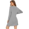 imageWiWi Womens Viscose from Bamboo Nightgowns Long Sleeve Crewneck Sleepshirts Casual Loose Gown Soft Sleep Shirt SXXLEheather Grey