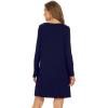 imageWiWi Womens Viscose from Bamboo Nightgowns Long Sleeve Crewneck Sleepshirts Casual Loose Gown Soft Sleep Shirt SXXLEnavy