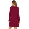 imageWiWi Womens Viscose from Bamboo Nightgowns Long Sleeve Crewneck Sleepshirts Casual Loose Gown Soft Sleep Shirt SXXLEwine