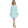 imageWiWi Womens Viscose from Bamboo Nightgowns Long Sleeve Warm Nighties Sleepshirts Loose Vneck Sleepwar Pjs Dress SXXLAqua
