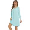 imageWiWi Womens Viscose from Bamboo Nightgowns Long Sleeve Warm Nighties Sleepshirts Loose Vneck Sleepwar Pjs Dress SXXLAqua