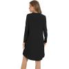 imageWiWi Womens Viscose from Bamboo Nightgowns Long Sleeve Warm Nighties Sleepshirts Loose Vneck Sleepwar Pjs Dress SXXLBlack