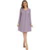 imageWiWi Womens Viscose from Bamboo Nightgowns Long Sleeve Warm Nighties Sleepshirts Loose Vneck Sleepwar Pjs Dress SXXLViolet