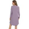 imageWiWi Womens Viscose from Bamboo Nightgowns Long Sleeve Warm Nighties Sleepshirts Loose Vneck Sleepwar Pjs Dress SXXLViolet