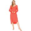 imageWiWi Bamboo Nightgowns for Women Soft Long Sleeve Sleep Shirt Sleepwear Comfy Loungewear Plus Size Nightshirts S4XAcoral