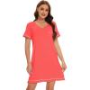 imageWiWi Bamboo Viscose Nightgowns for Women Soft Short Sleeve Sleep Nightgown Summer Lightweight Night Shirt SXXLAcoral