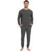 imageWiWi Mens Pajama Sets French Terry Sleepwear Long Sleeve Top and Pants Pjs with Pockets Drawstring SXXLCharcoal