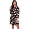 imageWiWi Nightgowns for Women Sleep Dress Soft Long Sleeve Curved Hem Nightgown with PocketsViscose from Bamboo SXXLSanta Claus on Black