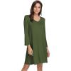 imageWiWi Nightgowns for Women Soft Long Sleeve Nightgown Plus Size Sleep Shirt Pajama Gown Viscose from Bamboo S4XAarmy Green