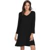imageWiWi Nightgowns for Women Soft Long Sleeve Nightgown Plus Size Sleep Shirt Pajama Gown Viscose from Bamboo S4XAblack