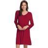 imageWiWi Nightgowns for Women Soft Long Sleeve Nightgown Plus Size Sleep Shirt Pajama Gown Viscose from Bamboo S4XAwine Red
