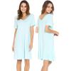 imageWiWi Soft Nightgowns for Women Viscose from Bamboo Sleep Shirts Plus Size Pajamas Short Sleeve Sleepwear S4XAaqua