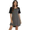 imageWiWi Viscose from Bamboo Nightgowns for Women Lightweight Casual Nightgown Short Sleeve Sleep Shirt Soft Summer Night SXXLBcharcoal