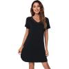 imageWiWi Viscose from Bamboo Nightgowns for Women Lightweight Casual Nightgown Short Sleeve Sleep Shirt Soft Summer Night SXXLCblack