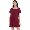 imageWiWi Viscose from Bamboo Nightgowns for Women Soft Short Sleeve Sleepwear Sleep Shirts Cool Nightwear SXXLWine