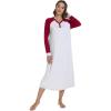 imageWiWi Viscose from Bamboo Women s Nightgowns Vneck Soft Long Sleeve Nightgown Nightshirts Sleepwear SXXLAsh GreyWine Red