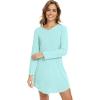 imageWiWi Womens Nightgown Sleepwear Soft Sleepshirt Long Sleeve Nightshirt Pajama DressViscose from Bamboo SXXLAqua