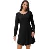 imageWiWi Womens Nightgown Sleepwear Soft Sleepshirt Long Sleeve Nightshirt Pajama DressViscose from Bamboo SXXLBlack