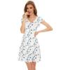 imageWiWi Womens Soft Nightgowns Night Shirt Short Sleeve Sleep Shirts Ladies Plus Size Sleepwear SXXLCwhiteGreen Dots
