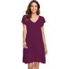 imageWiWi Womens Soft Nightgowns Night Shirt Short Sleeve Sleep Shirts Ladies Plus Size Sleepwear SXXLMulberry