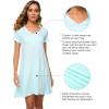 imageWiWi Bamboo Nightgowns for Women Soft Night Shirt Sleepwear Short Sleeve Lightweight Plus Size Sleepshirts S4XAaqua