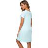 imageWiWi Bamboo Nightgowns for Women Soft Night Shirt Sleepwear Short Sleeve Lightweight Plus Size Sleepshirts S4XAaqua