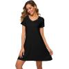 imageWiWi Bamboo Nightgowns for Women Soft Night Shirt Sleepwear Short Sleeve Lightweight Plus Size Sleepshirts S4XAblack