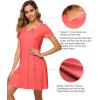 imageWiWi Bamboo Nightgowns for Women Soft Night Shirt Sleepwear Short Sleeve Lightweight Plus Size Sleepshirts S4XAcoral