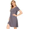 imageWiWi Bamboo Nightgowns for Women Soft Night Shirt Sleepwear Short Sleeve Lightweight Plus Size Sleepshirts S4XAdark Grey