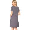 imageWiWi Bamboo Nightgowns for Women Soft Night Shirt Sleepwear Short Sleeve Lightweight Plus Size Sleepshirts S4XAdark Grey
