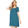 imageWiWi Bamboo Nightgowns for Women Soft Night Shirt Sleepwear Short Sleeve Lightweight Plus Size Sleepshirts S4XAdark Teal