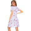 imageWiWi Bamboo Nightgowns for Women Soft Night Shirt Sleepwear Short Sleeve Lightweight Plus Size Sleepshirts S4XAgreyPeony